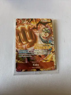 Koby (OP12 Release Event Winner) P-092 One Piece Promotion Cards Foil SEALED - Image 1