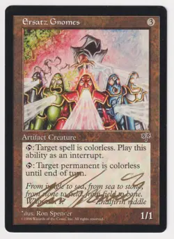Gold Signed Ersatz Gnomes HP Mirage Artist Ron Spencer 1996 MTG Magic Vintage! - Image 1