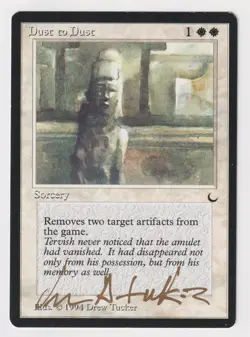 Gold Signed Dust to Dust LP The Dark Artist Drew Tucker 1994 MTG Magic Vintage! - Image 1