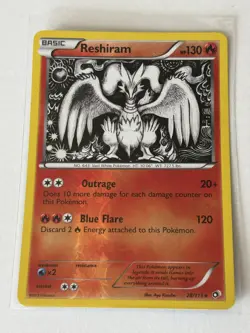 Pokemon TCG NM-M condition Reshiram 28/113 Reverse Rare Legendary Treasures - Image 1