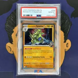 💎PSA 10 GEM MINT 2025 Pokemon Destined Rivals TEAM ROCKET'S TYRANITAR #096 - Image 2