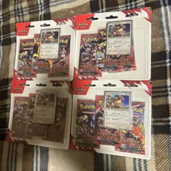 (4) Destined Rivals 3-Pack Blister Pokemon TCG Kangaskhan Sealed. 12 Packs Total - Image 2