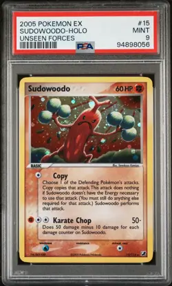 Pokemon PSA 9 Sudowoodo #15 Holo EX Unseen Forces 2005 English - Image 2