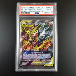 PSA 10 Moltres Zapdos Articuno SM210 Pokemon Hidden Fates Stained Glass Holo - Image 1