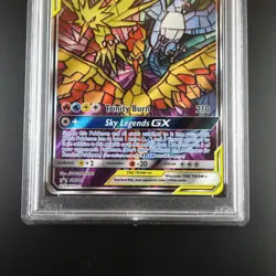 PSA 10 Moltres Zapdos Articuno SM210 Pokemon Hidden Fates Stained Glass Holo - Image 3