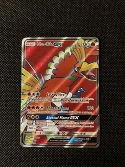 Pokemon TCG Burning Shadows Ho-Oh GX Full Art Holo Ultra Rare Card 131/147 MP - Image 1