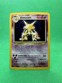 Pokemon TCG Alakazam Base Set Holo Card 1/102 Unlimited Holo Rare - Image 2