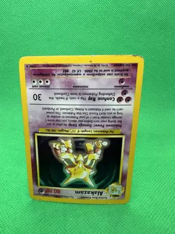 Pokemon TCG Alakazam Base Set Holo Card 1/102 Unlimited Holo Rare - Image 4