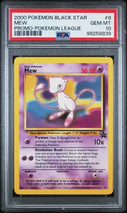 PSA 10 2000 Black Star League Promo Pokemon Card Mew 8 - GEM MINT! - Image 1