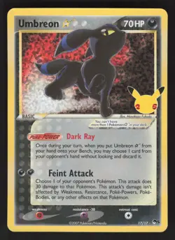 Umbreon Star 17/17 Pokemon TCG Celebrations: Classic Collection NM - Image 1