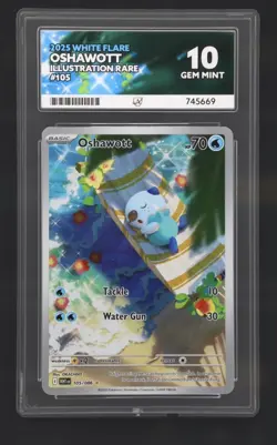 Pokemon TCG OSHAWOTT 105/086 ACE 10 Gem Mint - IR - White Flare - Image 1