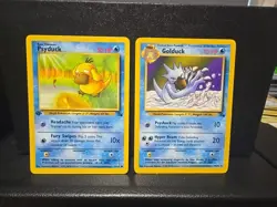 Psyduck & Golduck Fossil Pokemon Cards 1st Edition - Image 1