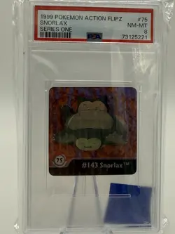Pokemon Action Flipz Snorlax PSA 8 NM-Mint, Series One Card #75, 1999 - Image 1