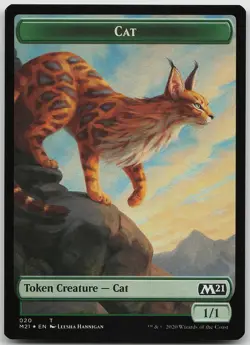 Cat 020 // Zombie Double-Sided Token FOIL 20 // 7 Token Core Set 2021 NM MTG - Image 1