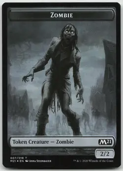 Cat 020 // Zombie Double-Sided Token FOIL 20 // 7 Token Core Set 2021 NM MTG - Image 2