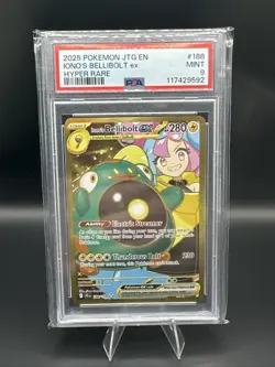 2025 Pokemon Journey Together Iono’s Bellibolt Ex Hyper Rare Gold PSA 9 188/159 - Image 1