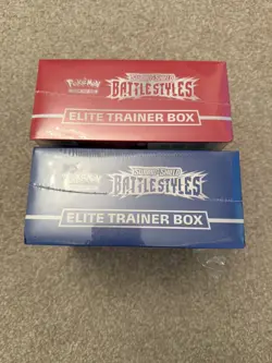 Pokemon Sword & Shield Battle Styles Blue & Red Elite Trainer Box ETB Set of 2 - Image 4