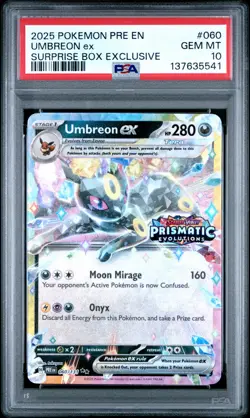 2025 POKEMON PRE EN-PRISMATIC EVOLUTIONS #060 UMBREON EX PSA 10 - Image 1