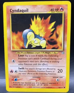 Pokemon Neo Genesis Cyndaquil 56/111 Unlimited MP-HP - Image 1