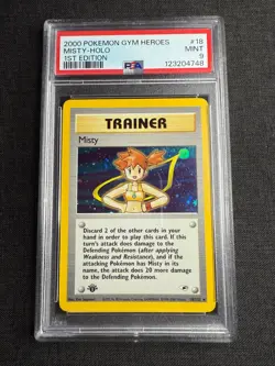 2000 Pokemon Gym Heroes Misty Holo 18/132 1st Edition PSA 9 - Image 2