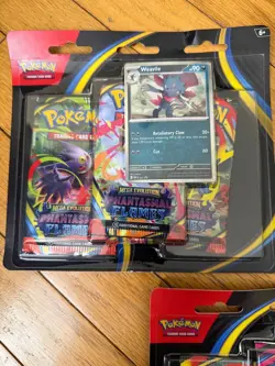 Pokemon TCG Phantasmal Flames 3-Pack Blister LOT OF 3 SEALED Sneasel-Weavile🔥 - Image 2