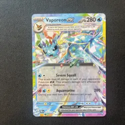 Pokemon TCG Vaporeon EX Prismatic Evolutions Holo Card 023/131 NM Condition - Image 1