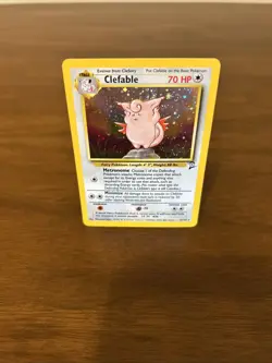 Pokemon Clefable Holo Rare Card 5/130 Base Set 2 TCG Unlimited *SWIRL* - Image 4