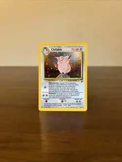 Pokemon Clefable Holo Rare Card 5/130 Base Set 2 TCG Unlimited *SWIRL* - Image 5