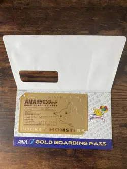 ANA Jet Commem. Original Gold Boarding Pass PROMO Pikachu Pokemon Card Japanese - Image 2