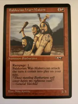 Balduvian War-Makers, MTG Alliances (1996) Common Red Creature NM+ - Image 1