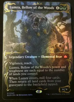 Lumra, Bellow of the Woods (Borderless) (Raised Foil) Bloomburrow Foil - Image 3