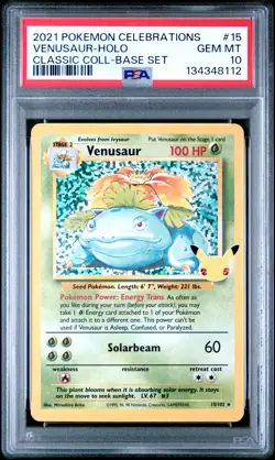 2021 POKEMON CELEBRATIONS CLASSIC COLL #15 VENUSAUR-HOLO PSA 10 - Image 1