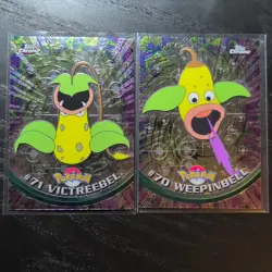 2000 Topps Chrome Pokemon TV Series 1 #71 Victreebel & #70 Weepinbell NM - Image 1