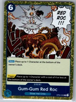 Gum-Gum Red Roc OP04-056 English Kingdoms of Intrigue - One Piece Card - NM - Image 1