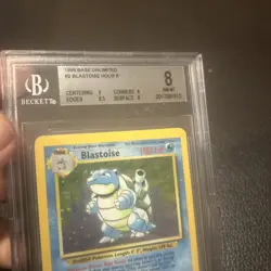 Blastoise beckett 8 Pokemon Card. Base Set 2/102 rare holo. WOTC 1999 NM-Mint. - Image 2
