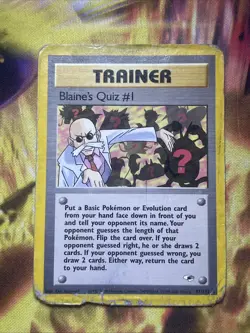 Pokemon Blaine's Quiz #1 97/132 Gym Heroes Rare Hp Damaged - Image 1
