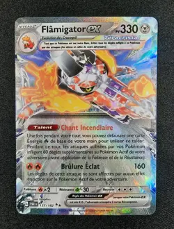Carte Pokemon : Flamigator Ex Ultra Rare 2023 Faille Paradoxe 137/182 NM 🇲🇫 - Image 1