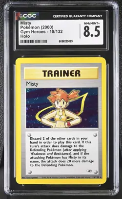 CGC 8.5 Misty 2000 Gym Heroes 18/132 Holo Pokemon Card - Image 1