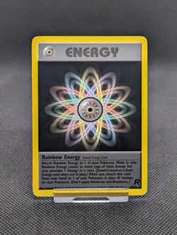 Rainbow Energy 80/82 Non Holo Team Rocket Set Rare Pokemon Card WOTC LP-NM - Image 1