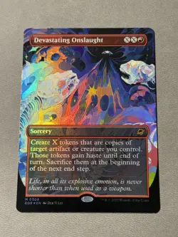 Devastating Onslaught (Borderless) Edge of Eternities Foil - NM #308 MTG EOE - Image 1