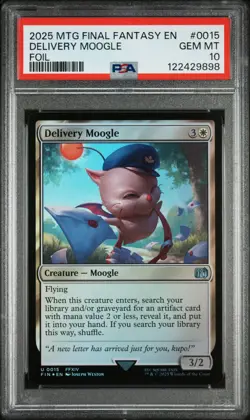 2025 MAGIC: THE GATHERING FINAL FANTASY FOIL #0015 DELIVERY MOOGLE PSA 10 - Image 1