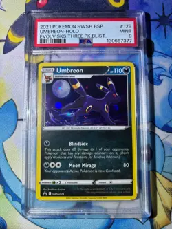 2021 Pokemon Sword & Shield Umbreon SWSH129 Black Star Promo Holo - PSA 9 - Image 1