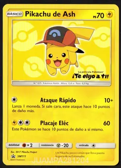 ASH Y PIKACHU SM111 SM BLACK STAR PROMOS CROMO POKEMON ASH'S PIKACHU 2017 TCG - Image 1