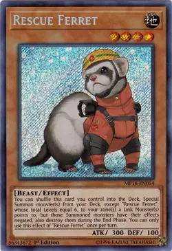 Yugioh! LP Rescue Ferret - MP18-EN054 - Secret Rare - 1st Edition Lightly Played - Image 1