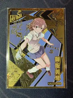 Mikoto Misaka Metal Collectible Character Premium Card Goddess Maiden Waifu - Image 1