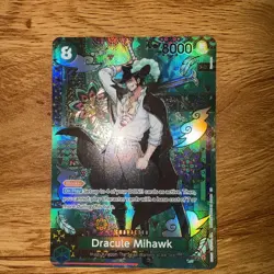 One Piece TCG OP12-030 Dracule Mihawk Special Print SP OP14 AA Card Game CCG ENG - Image 1