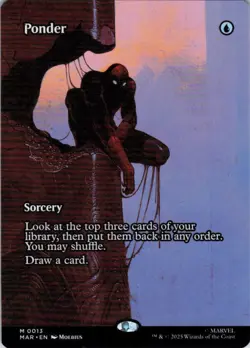 MTG Ponder (Borderless) (13) | NM | Marvel Eternal-Legal {MAR} - Image 1