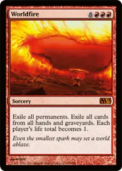Magic 2013 Worldfire - Foil x1 Moderate Play, English Magic Mtg M:tG - Image 1
