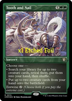 MTG Etched Foil Commander Masters CMM Tooth and Nail MINT - Image 1
