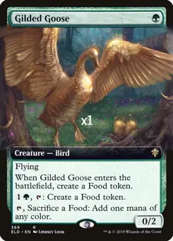 MTG Borderless Throne of Eldraine PELD Gilded Goose MINT - Image 1